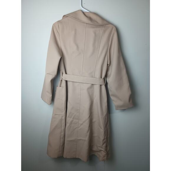 Vintage Women's double-breasted Trench Coat with Belt Size Medium Tan - Picture 4 of 5